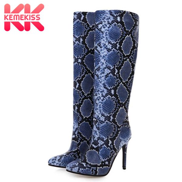kemekiss women knee high boots fashion snakeskin print shoes women thin heels club pointed toe mujer footwear size 34-43, Black
kemekiss women knee high boots fashion snakeskin print shoes women thin heels club pointed toe mujer footwear size 34-43, Black