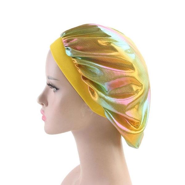 women satin night sleep cap hair bonnet hat silk head cover wide elastic band, Blue;gray
women satin night sleep cap hair bonnet hat silk head cover wide elastic band, Blue;gray