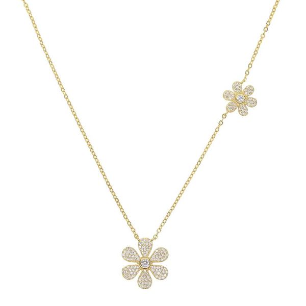 new arrived 2020 summer delicate 2 flowers necklace pendant bohemian choker paved mini cz original women charm jewelry gift hot, Silver
new arrived 2020 summer delicate 2 flowers necklace pendant bohemian choker paved mini cz original women charm jewelry gift hot, Silver
