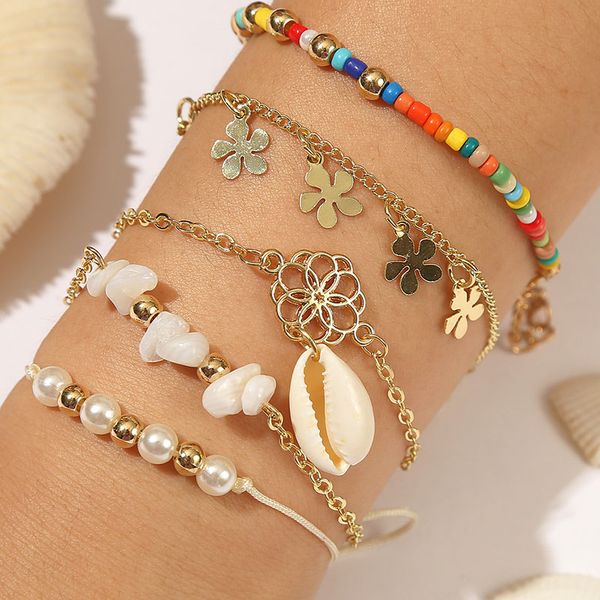 5pcs/set beach style boho multicolor glass beaded charm bracelets for women bohemian natural stone shell gold flower bracelet, Golden;silver
5pcs/set beach style boho multicolor glass beaded charm bracelets for women bohemian natural stone shell gold flower bracelet, Golden;silver