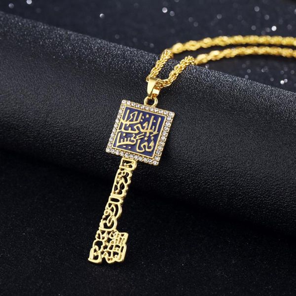 pendant necklaces personality gold plated arabia key scripture necklace long chain hip hop jewelry accessories, Silver
pendant necklaces personality gold plated arabia key scripture necklace long chain hip hop jewelry accessories, Silver