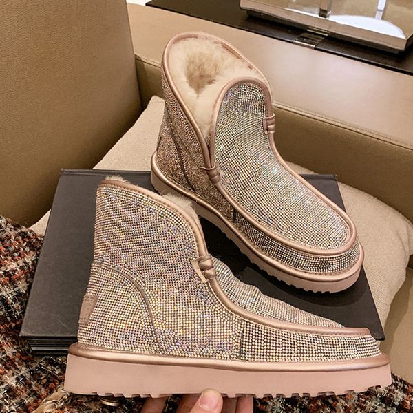 brand new rhinestone snow boots for women with fur warm winter boots women comfortable platform high quality, Black
brand new rhinestone snow boots for women with fur warm winter boots women comfortable platform high quality, Black