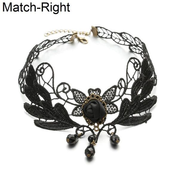 match-right short chain lace necklaces & pendants for women black beads gothic choker necklace lx076, Golden;silver
match-right short chain lace necklaces & pendants for women black beads gothic choker necklace lx076, Golden;silver