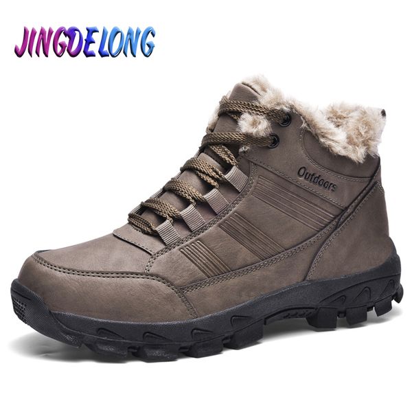 boots fashion men's waterproof leather plush warm snow outdoor shoes zapatos de hombre, Black
boots fashion men's waterproof leather plush warm snow outdoor shoes zapatos de hombre, Black