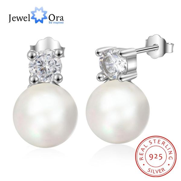 925 sterling silver round pearl stud earrings for women cubic zirconia wedding earring fine jewelry (jewelora ea103360, Golden;silver
925 sterling silver round pearl stud earrings for women cubic zirconia wedding earring fine jewelry (jewelora ea103360, Golden;silver