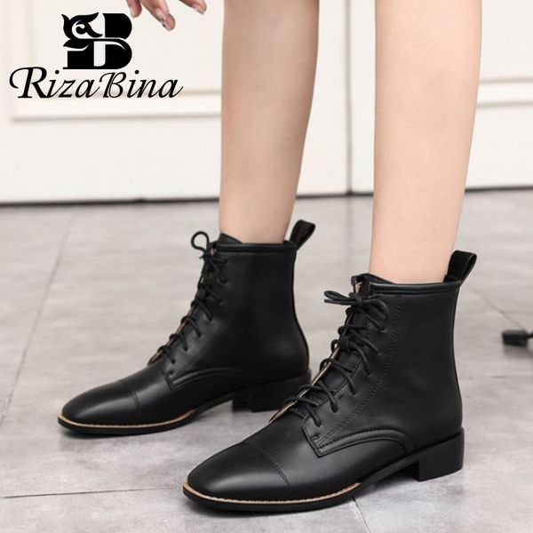 boots rizabina ankle for women round toe low heel lace up solid color vintage shoes female footwear winter outdoor size 32-46, Black
boots rizabina ankle for women round toe low heel lace up solid color vintage shoes female footwear winter outdoor size 32-46, Black