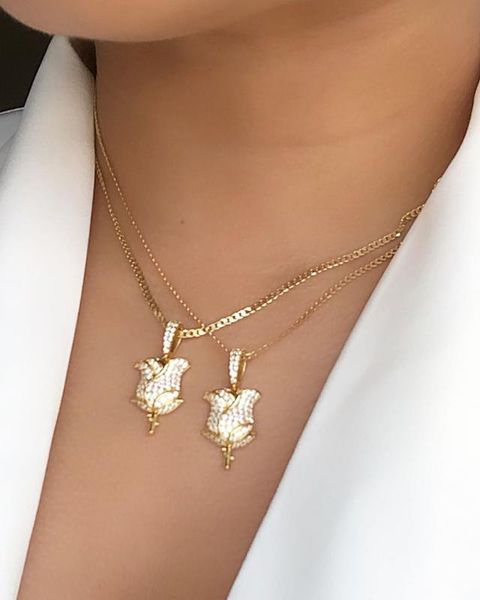 micro pave cubic zirconia cz rose flower pendant 4.5mm figaro chain necklace for women, Golden;silver
micro pave cubic zirconia cz rose flower pendant 4.5mm figaro chain necklace for women, Golden;silver