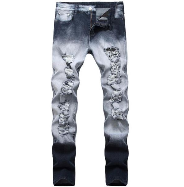 men's jeans ripped mens fashion the color gradient light blue straight stretch denim hip hop pants size 28-40
men's jeans ripped mens fashion the color gradient light blue straight stretch denim hip hop pants size 28-40