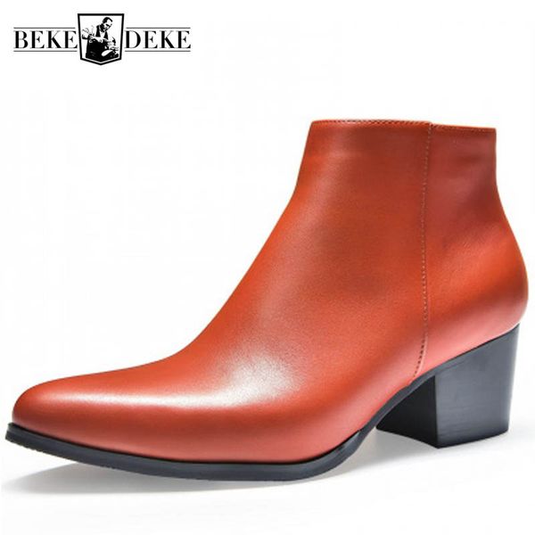 autumn winter high heel leather boots fashion pointed toe zip warm ankle boots height increase office dress shoes men36-44, Black
autumn winter high heel leather boots fashion pointed toe zip warm ankle boots height increase office dress shoes men36-44, Black