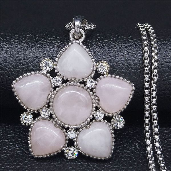 2020 flower pink crystal natural stone stainless steel chain necklace women silver color big chocker necklaces jewelry n4524s04
2020 flower pink crystal natural stone stainless steel chain necklace women silver color big chocker necklaces jewelry n4524s04