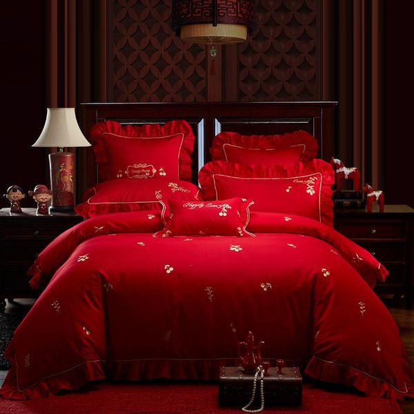 flowers embroidery cotton luxury wedding bedding set king size full double bed set lace duvet cover bed skirt pillowcase
flowers embroidery cotton luxury wedding bedding set king size full double bed set lace duvet cover bed skirt pillowcase