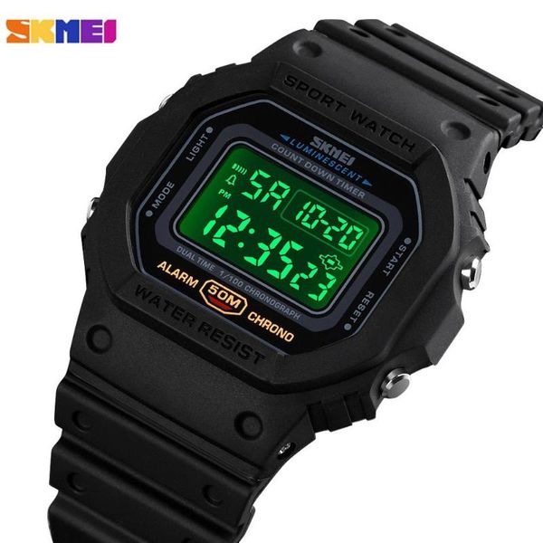 

brand skmei fashion led display digital men's watch date satch clock male sport watches relogio masculino 1628, Slivery;brown
