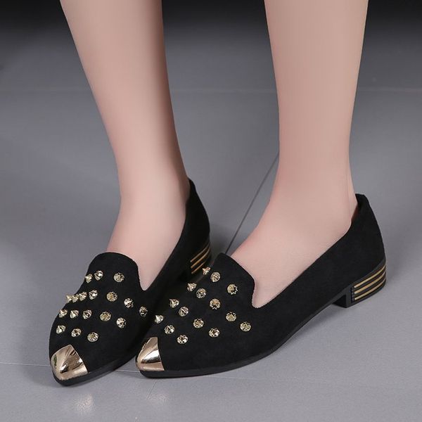 2020 spring and autumn single shoes women's suede flat comfortable rivet low cut shoes buckle flat soft bottom, Black
2020 spring and autumn single shoes women's suede flat comfortable rivet low cut shoes buckle flat soft bottom, Black
