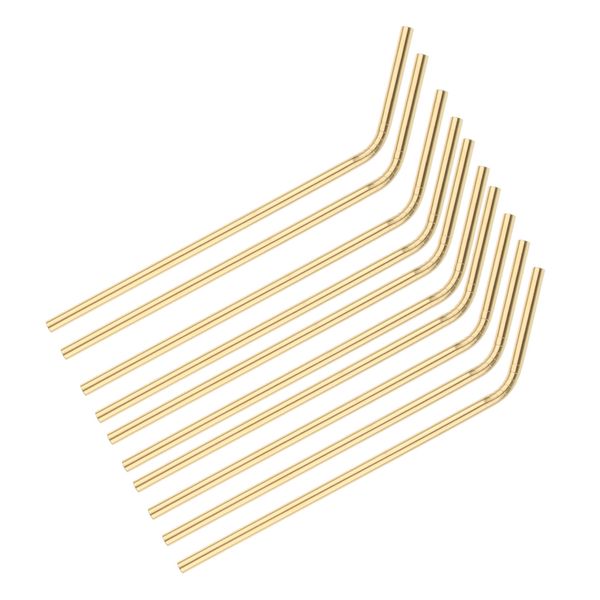 10 pieces reusable metal 304 stainless steel drinking straws curved for cups gold - washable - easy to clean
10 pieces reusable metal 304 stainless steel drinking straws curved for cups gold - washable - easy to clean