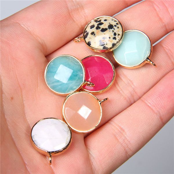 charms 2pcs round faceted natural white blue red howlite amazonite jaspers stone charm pendants for jewelry making women diy earrings, Bronze;silver
charms 2pcs round faceted natural white blue red howlite amazonite jaspers stone charm pendants for jewelry making women diy earrings, Bronze;silver
