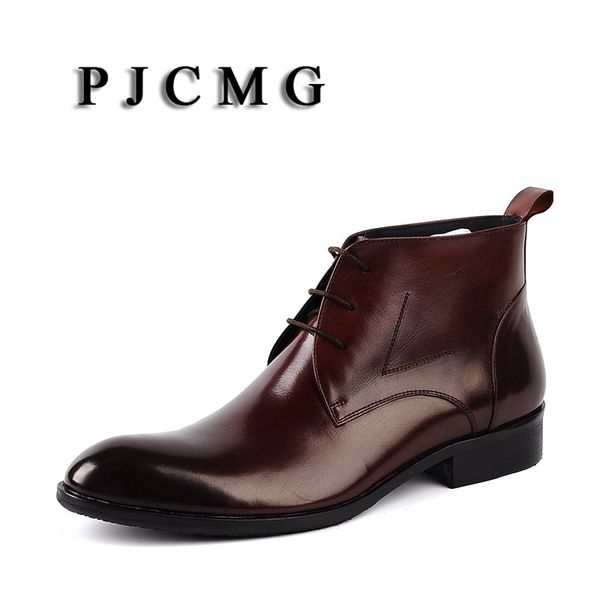 pjcmg men black/red/brown lace-up ankle waterproof rubber casual genuine leather formal business office men boots
pjcmg men black/red/brown lace-up ankle waterproof rubber casual genuine leather formal business office men boots