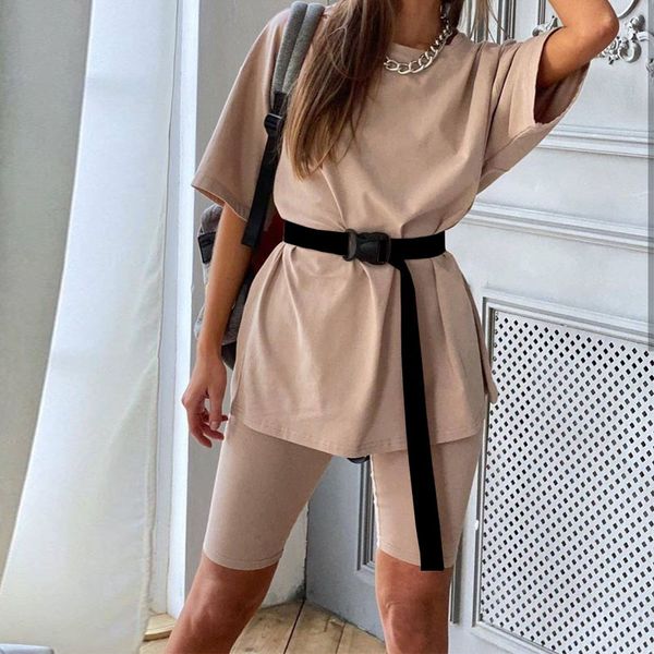 summer 2020 women set o neck loose short sleeve shirt and biker shorts casual two piece sets white outfit khaki suit, Gray
summer 2020 women set o neck loose short sleeve shirt and biker shorts casual two piece sets white outfit khaki suit, Gray