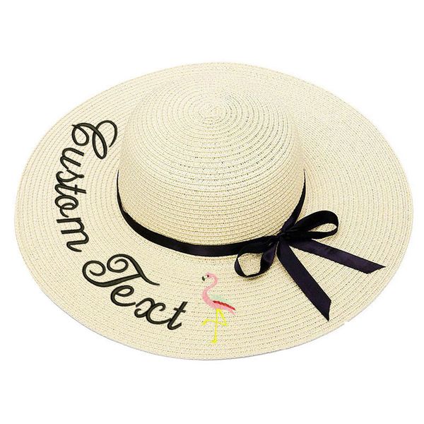 embroidery personalized custom women sun hat large brim straw hat flamingo logo your name summer caps, Blue;gray
embroidery personalized custom women sun hat large brim straw hat flamingo logo your name summer caps, Blue;gray