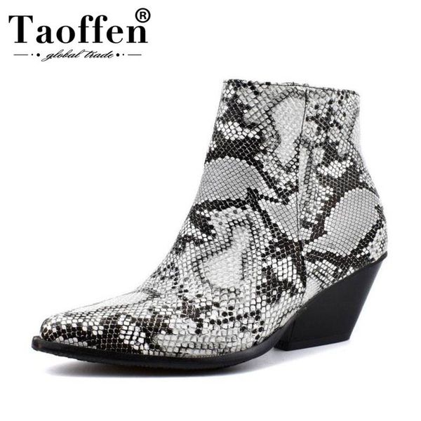 taoffen plus size 34-48 ankle boots women western style cowgirl shoes women fall winter snake print zipper high heel boots, Black
taoffen plus size 34-48 ankle boots women western style cowgirl shoes women fall winter snake print zipper high heel boots, Black