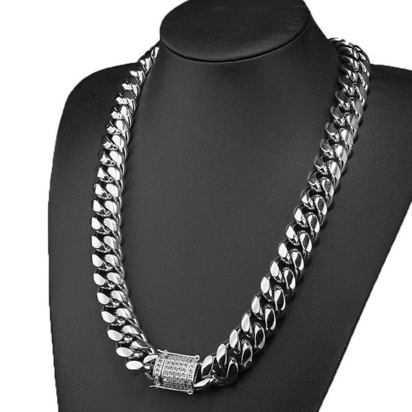 heavy huge 18mm stainless steel miami cuban curb chain white rhinestone clasp mens necklace or bracelet jewelry gift, Silver
heavy huge 18mm stainless steel miami cuban curb chain white rhinestone clasp mens necklace or bracelet jewelry gift, Silver