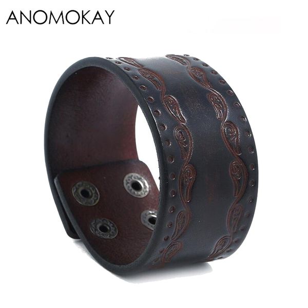 anomokay simple fashion print flower leather strap punk wrist bracelet genuine cow leather vintage wrap bracelet, Golden;silver
anomokay simple fashion print flower leather strap punk wrist bracelet genuine cow leather vintage wrap bracelet, Golden;silver