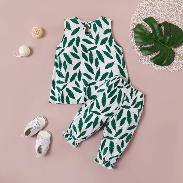 summer fashion korean style toddler girl clothes set 2pcs sets leaf print sleeveless vest +trousers baby girl clothes 2-6y, White
summer fashion korean style toddler girl clothes set 2pcs sets leaf print sleeveless vest +trousers baby girl clothes 2-6y, White