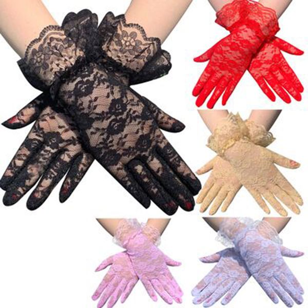 five fingers gloves lace see through elegant ladies fashion bride short sunshade jacquard solid color women' driving, Blue;gray
five fingers gloves lace see through elegant ladies fashion bride short sunshade jacquard solid color women' driving, Blue;gray