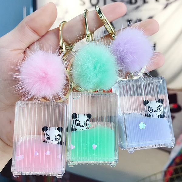 creative jelly color drink acrylic panda keychain milk moving liquid pompom keyring decompression drift bottle jewelry, Silver
creative jelly color drink acrylic panda keychain milk moving liquid pompom keyring decompression drift bottle jewelry, Silver