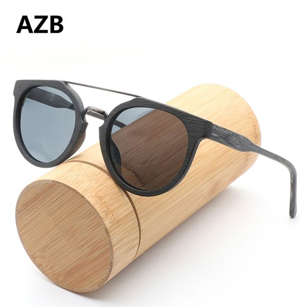 sunglasses azb vintage round polarized classic mens wood sun glasses with bamboo box, White;black
sunglasses azb vintage round polarized classic mens wood sun glasses with bamboo box, White;black