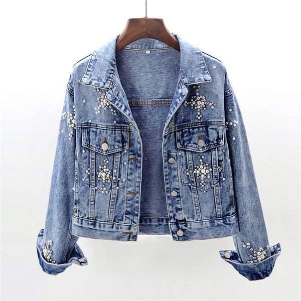 women's jackets spring beading denim women student outerwear chaqueta mujer vintage washed blue loose jeans jacket basic coat female, Black;brown
women's jackets spring beading denim women student outerwear chaqueta mujer vintage washed blue loose jeans jacket basic coat female, Black;brown