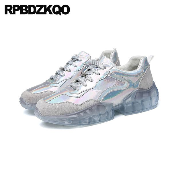 silver fashion sneakers leisure designer shoes women luxury 2020 holographic platform thick sole metallic trainers lace up flats, Black
silver fashion sneakers leisure designer shoes women luxury 2020 holographic platform thick sole metallic trainers lace up flats, Black