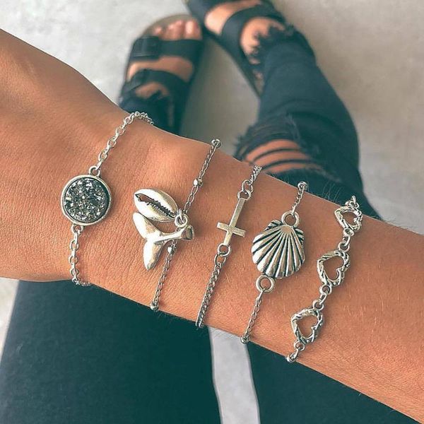 silver color vintage cross shell heart charm bracelet set for women ladies chain bracelets jewelry accessories gifts wholesale, Golden;silver
silver color vintage cross shell heart charm bracelet set for women ladies chain bracelets jewelry accessories gifts wholesale, Golden;silver