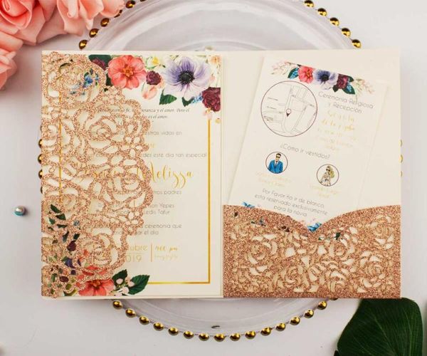 greeting cards 100pcs laser cut rose glitter paper pocketfolds wedding invitation card customized insert trifold pocket covers party
greeting cards 100pcs laser cut rose glitter paper pocketfolds wedding invitation card customized insert trifold pocket covers party