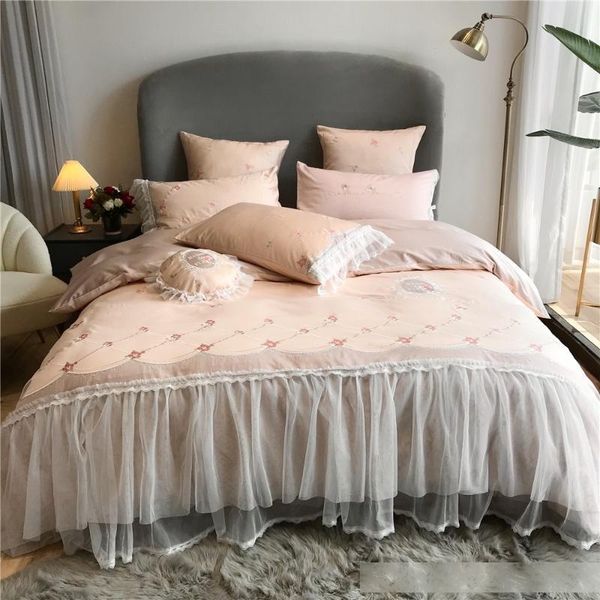 4,6 piece pink lace bedding sheets for girls princess bedroom decotation 100% cotton duvet cover set french pillowcases 65*65cm
4,6 piece pink lace bedding sheets for girls princess bedroom decotation 100% cotton duvet cover set french pillowcases 65*65cm