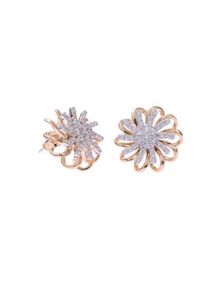 stud fashion sweet two color plating inlay flower cubic zirconia rotate earrings jwelry for women 925s needle party, Golden;silver
stud fashion sweet two color plating inlay flower cubic zirconia rotate earrings jwelry for women 925s needle party, Golden;silver