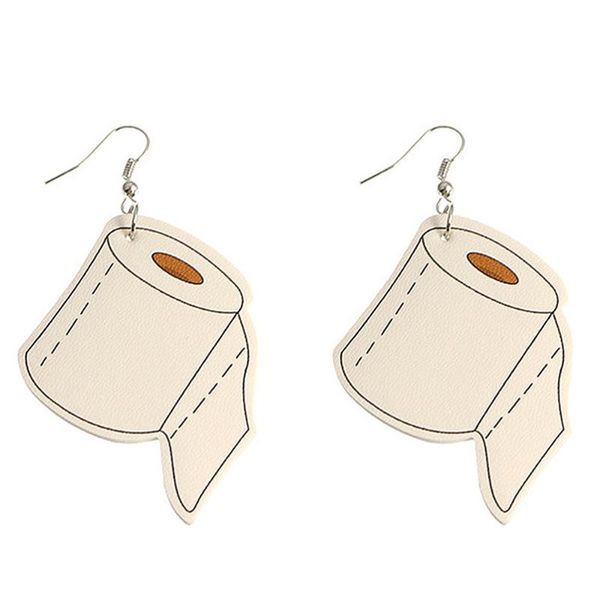 1 pair of creative roll paper designed earrings pu leather ear drop fashion ear dangle jewelry white, Silver
1 pair of creative roll paper designed earrings pu leather ear drop fashion ear dangle jewelry white, Silver