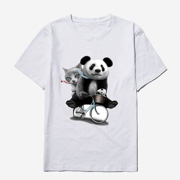cute riding panda printed women tshirts for summer casual loose sweet harajuku ladies casual t-shirt women funny streetwear