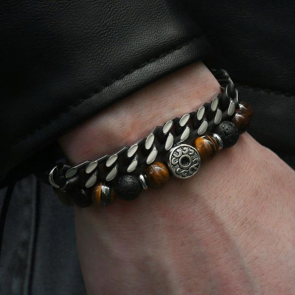 unique natural tiger eye stone men's beaded bracelet stainless steel cuban link chain bracelets male gifts dropshipping 8" dlb68, Black
unique natural tiger eye stone men's beaded bracelet stainless steel cuban link chain bracelets male gifts dropshipping 8" dlb68, Black