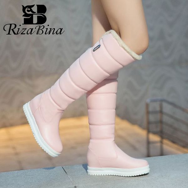 boots rizabina women knee high round toe flat heel snow slip on shoes warm fur ladies footwear size 34-43, Black
boots rizabina women knee high round toe flat heel snow slip on shoes warm fur ladies footwear size 34-43, Black