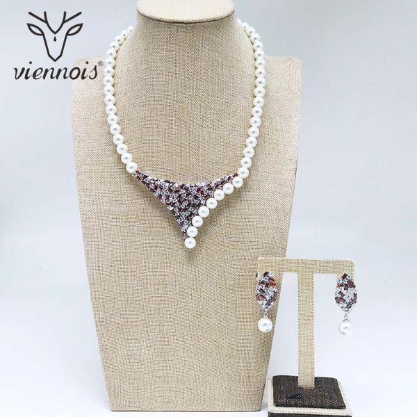 viennois pearl jewelry set for women white pearl rhinestone necklace and earrings jewelry set fashion for wedding, Silver
viennois pearl jewelry set for women white pearl rhinestone necklace and earrings jewelry set fashion for wedding, Silver