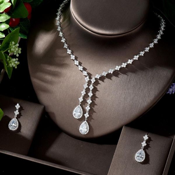 hibride fashion cubic zirconia water drop pendant necklace and earrings bridal wedding jewelry sets for brides party n-1282, Silver
hibride fashion cubic zirconia water drop pendant necklace and earrings bridal wedding jewelry sets for brides party n-1282, Silver