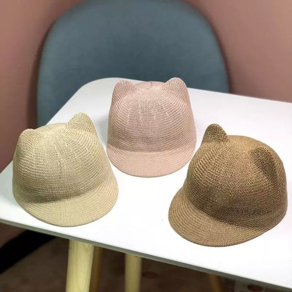 new straw for boy girl solid summer baby sun hat breathable with ears beach kids snapback hats children baseball cap fjky, Blue;gray 
new straw for boy girl solid summer baby sun hat breathable with ears beach kids snapback hats children baseball cap fjky, Blue;gray