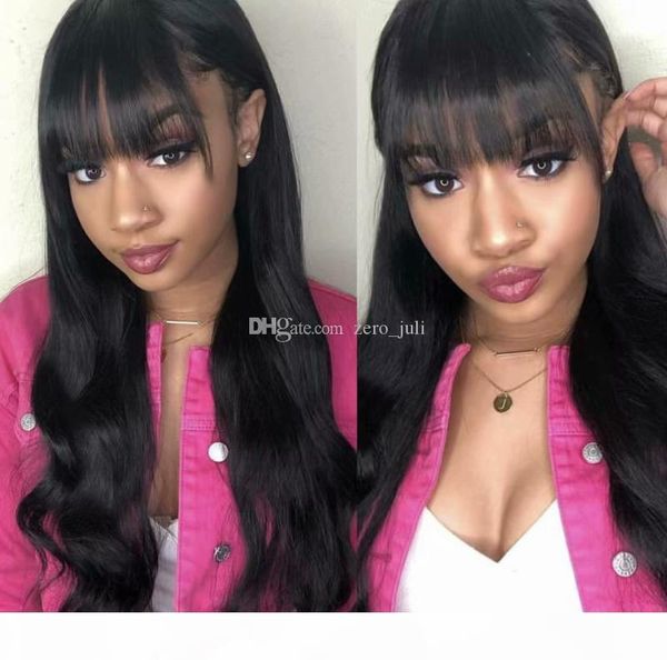 human hair wig with bangs for black women with baby hair pre plucked virgin brazilian glueless long body wave full lace wigs, Black;brown
human hair wig with bangs for black women with baby hair pre plucked virgin brazilian glueless long body wave full lace wigs, Black;brown