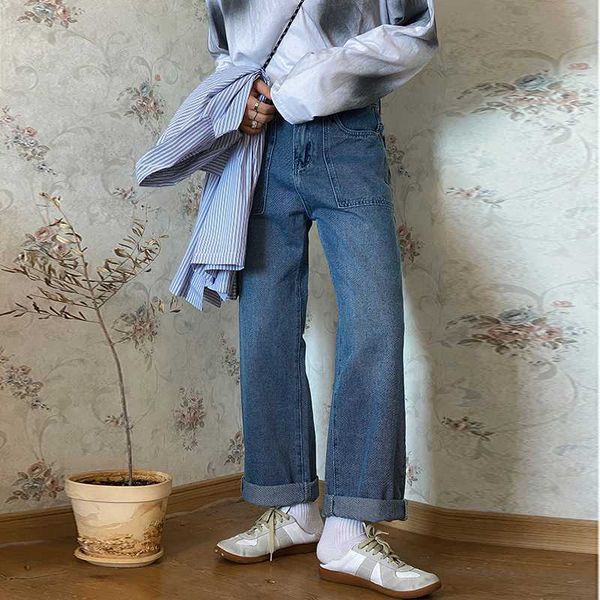 men's jeans ewq / wear korean trendy straight blue denim pants vintage high waist all-match loose for male 2021 atumn 9y3541
men's jeans ewq / wear korean trendy straight blue denim pants vintage high waist all-match loose for male 2021 atumn 9y3541