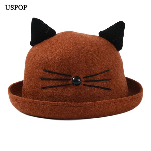 uspop new wool hats winter women wool fedoras cute cat crimping bucket hats, Blue;gray
uspop new wool hats winter women wool fedoras cute cat crimping bucket hats, Blue;gray