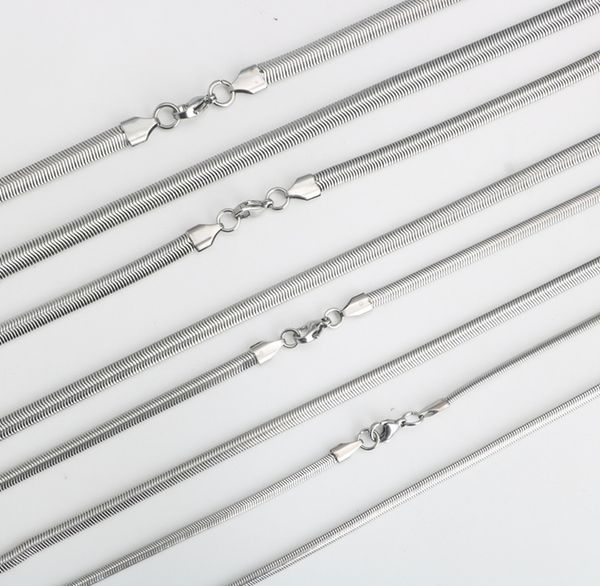 3mm stainless steel flat snake necklace snake bone chain titanium steel mens and women's chain (no pendant) jewelry mens wear chain, Silver
3mm stainless steel flat snake necklace snake bone chain titanium steel mens and women's chain (no pendant) jewelry mens wear chain, Silver