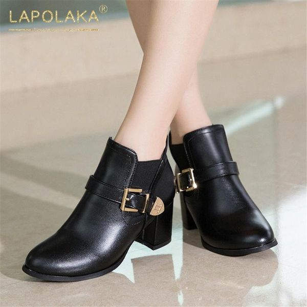 lapolaka new fashion plus size 50 chunky heels ankle boots women shoes buckle strap elegant chic ankle boots female, Black
lapolaka new fashion plus size 50 chunky heels ankle boots women shoes buckle strap elegant chic ankle boots female, Black