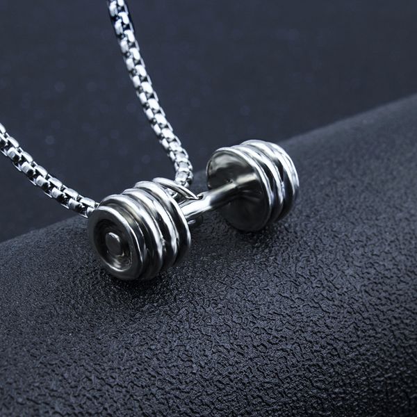2020 fashion fitness dumbbell barbell pendant titanium steel necklace creative punk style necklace to give boyfriend gifts, Silver
2020 fashion fitness dumbbell barbell pendant titanium steel necklace creative punk style necklace to give boyfriend gifts, Silver