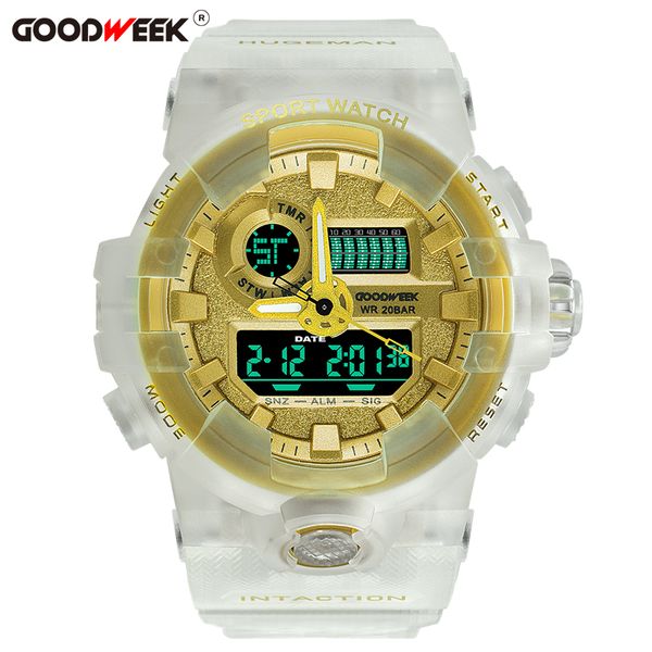 goodweek outdoor casual sport watches for men waterproof digital analog led quartz watch dual display watches reloj hombre, Slivery;brown
goodweek outdoor casual sport watches for men waterproof digital analog led quartz watch dual display watches reloj hombre, Slivery;brown