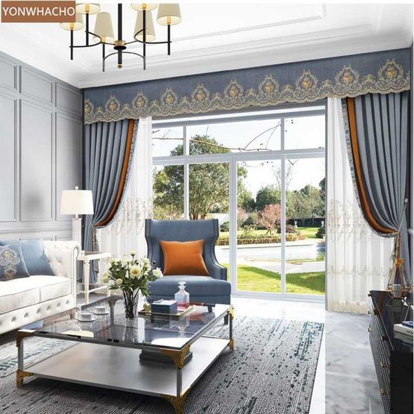 custom curtains european chenille living room american country garden blue cloth blackout curtain tulle valance drape b682
custom curtains european chenille living room american country garden blue cloth blackout curtain tulle valance drape b682